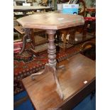 An Oak and other woods octagonal topped Occasional Table,