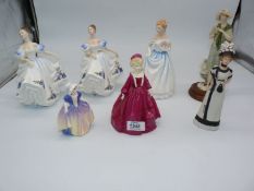 A small quantity of figures to include; Two Royal Doulton 'Beatrice' (one A/F),