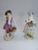 Two Meissen figures;