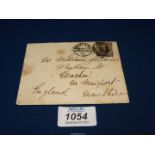 A rare American stamp on envelope; Cleveland, James A.