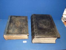 A large leather bound Family Bible recording marriage,