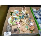 A quantity of small animals to include Beatrix Potter Mrs Rabbit, Wade puppy, Wade kitten etc.