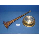 A 19th century copper and brass hunting horn,