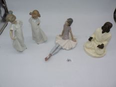 A Minton, The Sage **and Lladro figures including girl dreaming plus two more,