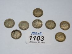 Seven George V silver threepences 1919-1933,