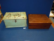 A stained storage box,