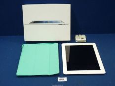 A boxed iPad, (4th generation) Wi-Fi, 16GB, with protective case and earphones, as found.