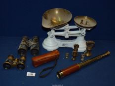A brass and metal pair of binoculars by Gregory & Co., London a/f.