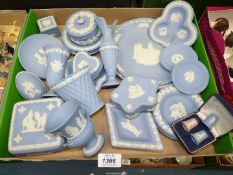 Wedgwood Jasperware to include; pin dishes, trinket boxes,