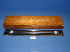 A WWII Military Rolling Parallel Ruler for a ship's navigation officer, broad arrow,