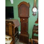 A Mahogany long-case clock Case having intricate light and dark-wood stringing,