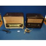 Two Bakelite radios - Bush type VHF.90 and an Ekco model V.319A, with front panel, a/f.