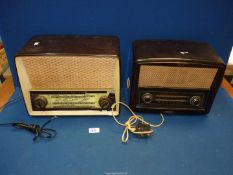 Two Bakelite radios - Bush type VHF.90 and an Ekco model V.319A, with front panel, a/f.