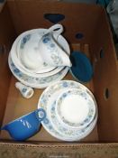 A Wedgwood 'Clementine' dinner service to include; 8x dinner plates and dessert dishes,