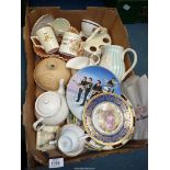 A quantity of china including large teacup and saucer and a smaller one,