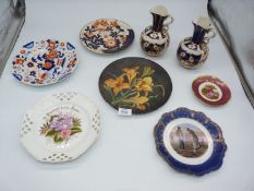 A small quantity of china plates including; Limoges, Imari pattern,