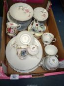 A quantity of Noritake 'Rosemarie' china to include; 7x cups, 4x saucers, 7x bowls, 5x medium bowls,