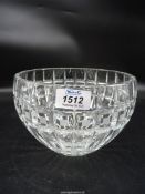 A Marquis of Waterford Crystal bowl. 7 1/2" diameter x 5 1/2" high.