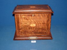 A Mahogany letter rack and writing desk tidy, plus an ink well 'G.A.