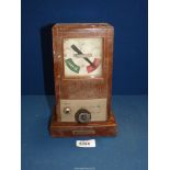 A wooden cased Railway signal oil lamp indicator instrument by R.E. Thompson & Co.