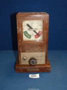 A wooden cased Railway signal oil lamp indicator instrument by R.E. Thompson & Co.