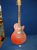 A red "Kay" 6 string Electric Guitar in fitted case.