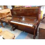 A most substantial Steinway Mahogany/Walnut cased 6 1/4 octave Upright Piano,