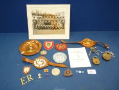 A quantity of military badges and fabric badges, some in relation to The 11th Signal Regiment,