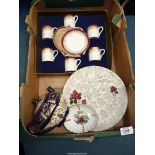A Royal Grafton 'Majestic' boxed coffee set, Royal Winton 'Ivory ware' teapot etc.