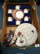 A Royal Grafton 'Majestic' boxed coffee set, Royal Winton 'Ivory ware' teapot etc.