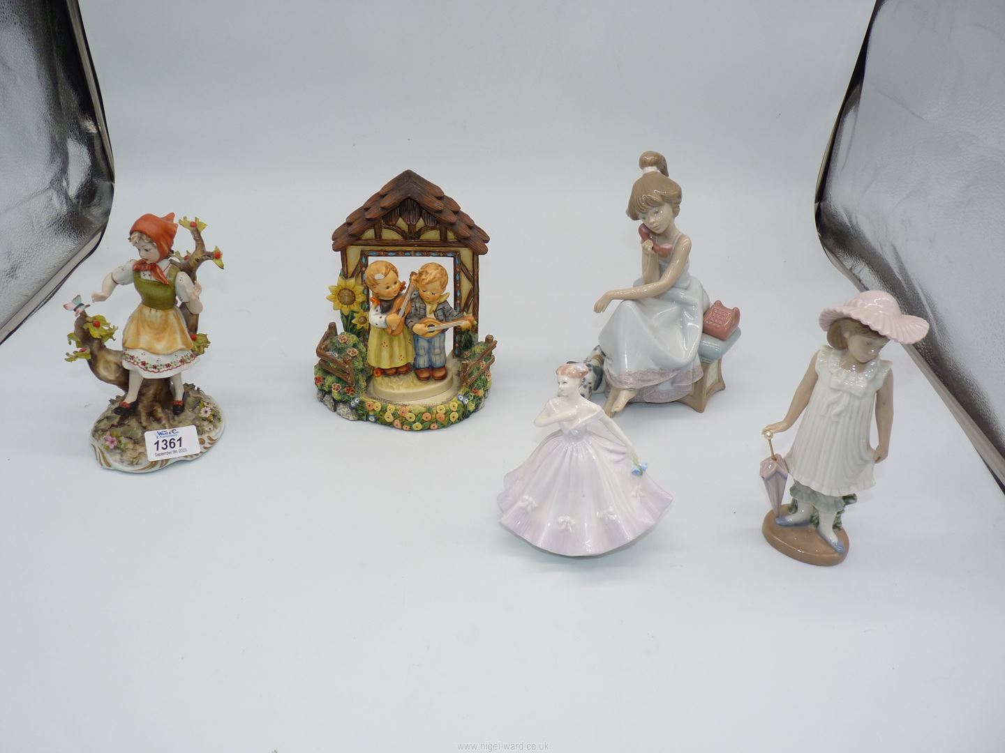 A quantity of figures to include Coalport 'Cassie', Capo di Monte girl and butterfly,