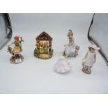 A quantity of figures to include Coalport 'Cassie', Capo di Monte girl and butterfly,