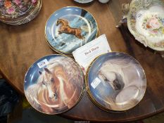 A quantity of Danbury Mint plates including five Great Race horses,