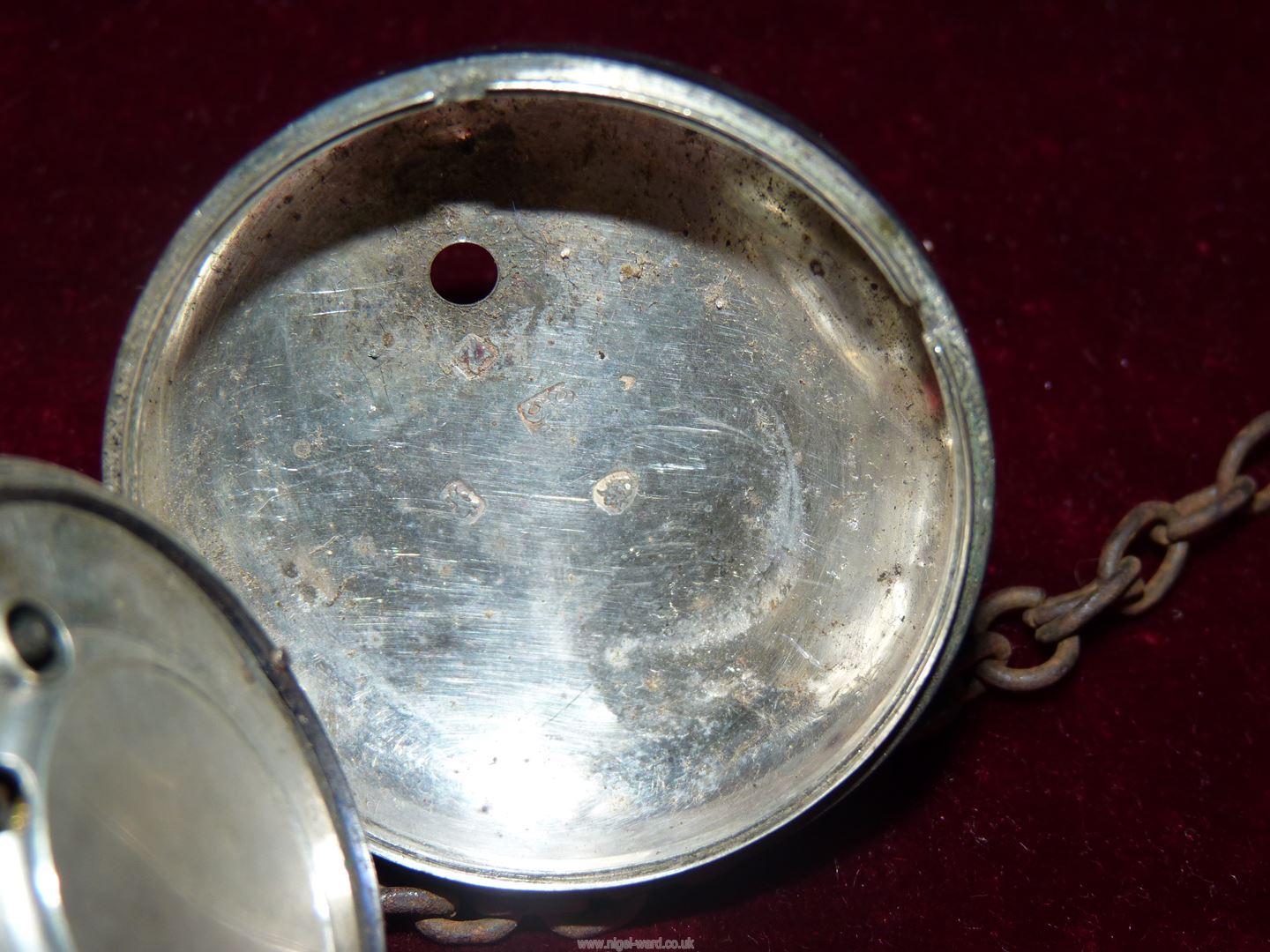 A Silver pocket watch, possibly London 1808 with a hinged dome glass cover, - Image 3 of 10