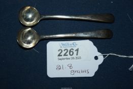 A pair of Georgian silver mustard spoons, weight 21.8g.