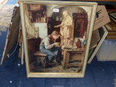 A large framed Print signed lower left Toby E. Rosenthal, titled "His Madonna", 21" x 26 1/2".