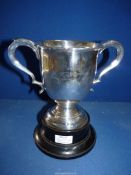 A two handled Silver Golf trophy presented at 'The Golf Greenkeepers Association Annual Tournament