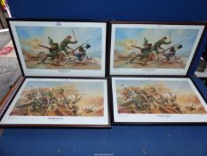 Four framed Gino D'Achille limited edition '' Sharpe of the rifles'' to include Sharpe's gold,