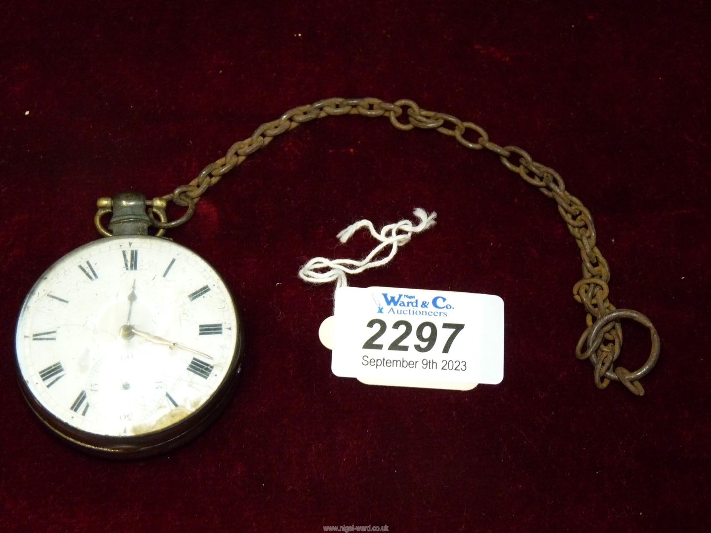 A Silver pocket watch, possibly London 1808 with a hinged dome glass cover, - Image 5 of 10