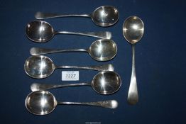 Six Mappin & Webb Princes plate spoons and another.