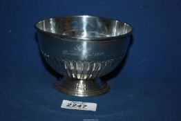 A Silver half fluted footed Bowl, Sheffield, maker Fenton Brothers Ltd.