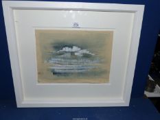 A modern framed Watercolour on paper titled Sea Town, signed lower right Dorothy Kirkbride 1988,