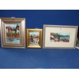 Three continental Oil paintings by the same artist.