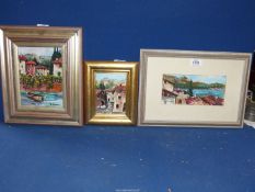 Three continental Oil paintings by the same artist.