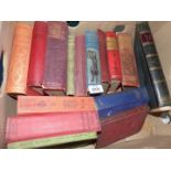 A box of books to include The Holy War by John Bunyan, Shirley by C.