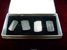A pair of Birmingham silver chain link cufflinks with engine turn detail, 1961,
