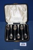 A cased set of six Sheffield silver teaspoons, dated 1885.