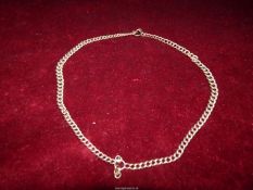 A 375 (9ct) gold graduated double watch chain (missing fastenings), weight 22g.