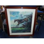 A limited edition Print of Bob Champion riding Aldaniti and winning the 1981 Grand National, no.