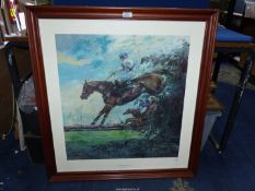 A limited edition Print of Bob Champion riding Aldaniti and winning the 1981 Grand National, no.